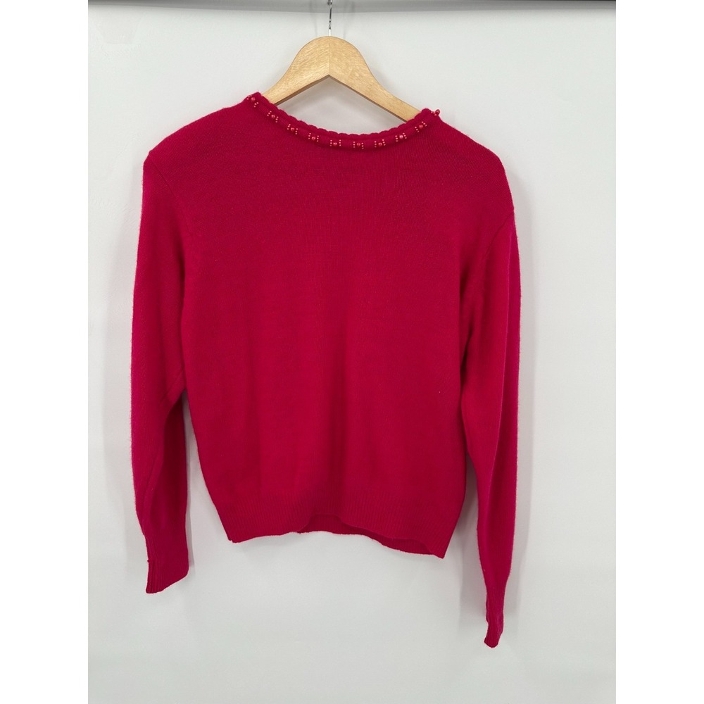 Vintage Diversity Sweater Lambswool Womens Old Money Luxury Beaded Soft Cozy L